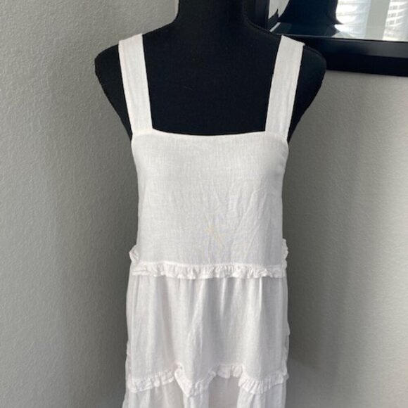 RAILS Sandy White Tiered Linen Mini Sundress XS - Picture 8 of 13